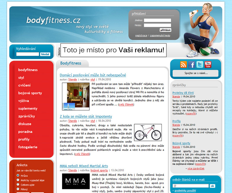 Bodyfitness.cz Magazine screenshot